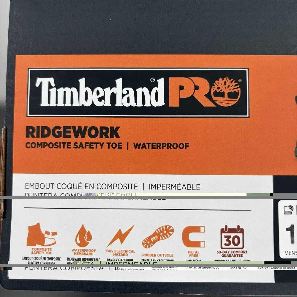 Mens Timberland PRO Ridgework Composite‎ Safety Toe Waterproof Mid Boot Size 11